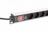 Digitus Listwa zasilająca PDU Rack 19 z zabezpieczeniem przeciążeniowym, 8 gniazd Schuko CEE 7/3 (45°), kabel 2m wtyk Unis